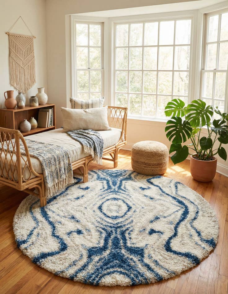 Detail image of 5' x 5' Lagom Shag Round Rug