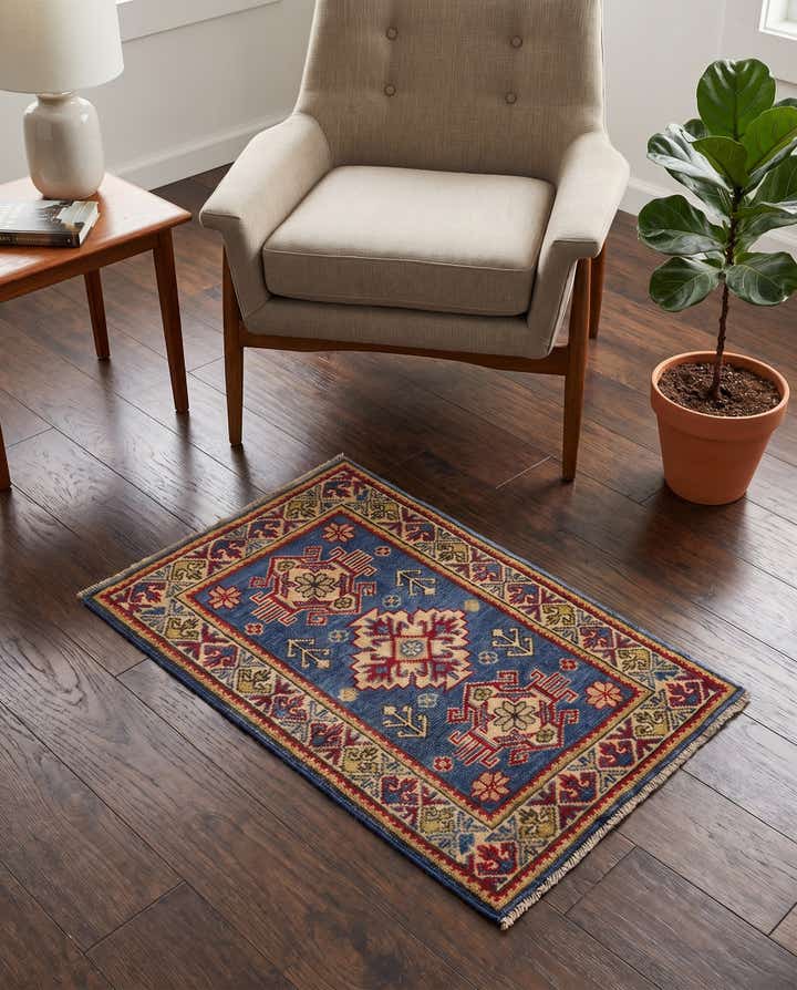 1' 11 x 2' 11 Hand Knotted Kazak Rug