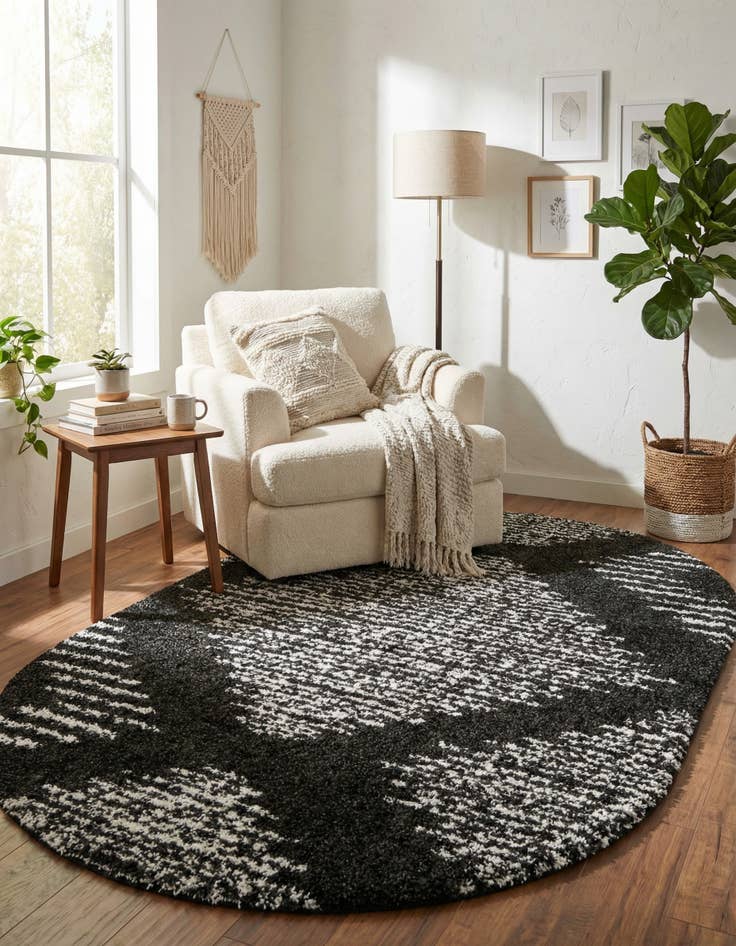 Detail image of 5' 3 x 8' Serenity Shag Oval Rug