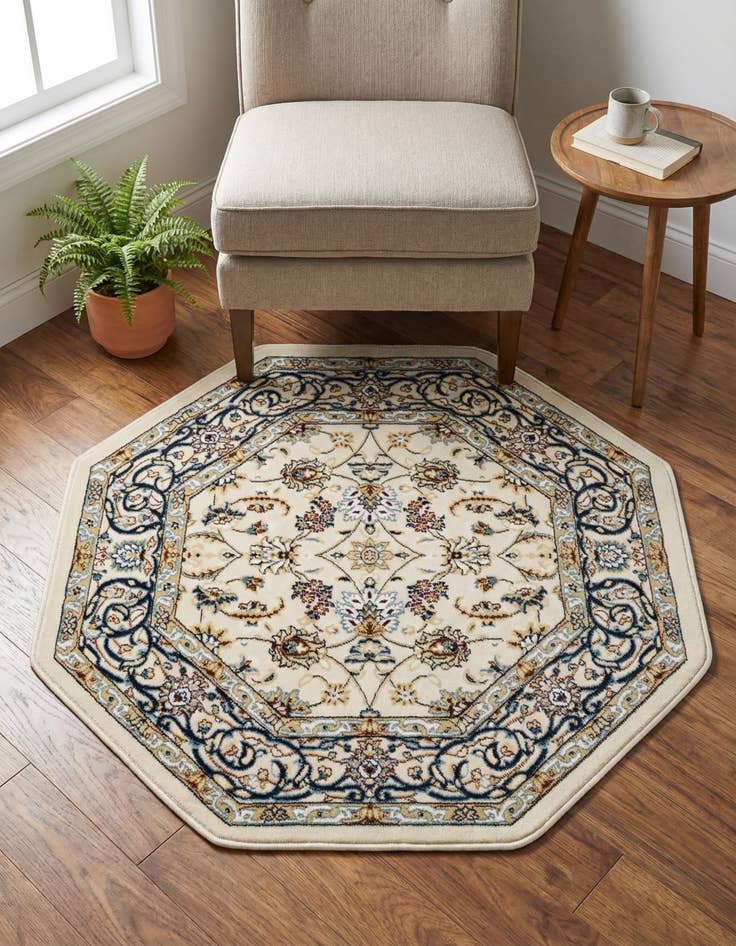 Detail image of 3' x 3' Nain Design Octagon Rug