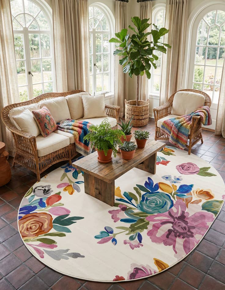 Detail image of 7' 10 x 10' Blossom Oval Rug