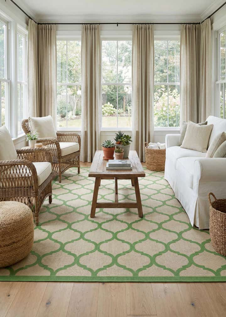 8' x 11' 4 Easy-Clean Trellis Indoor / Outdoor Rug