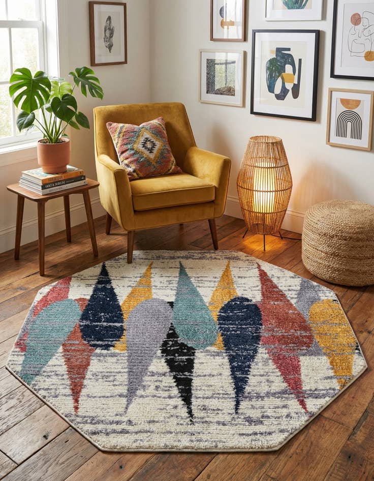 Detail image of 5' 3 x 5' 3 Tagine Octagon Rug