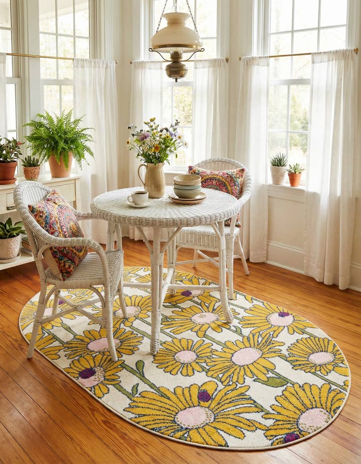 Detail image of 5' 3 x 7' 10 Bloom Oval Rug