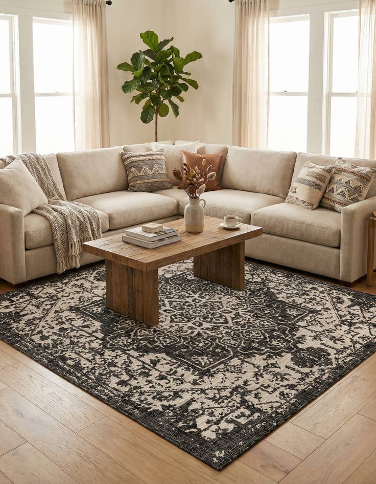 Detail image of 7' 10 x 7' 10 Washable Jill Zarin Dubai Indoor / Outdoor Square Rug