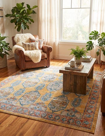 Yellow Lola Square Rug