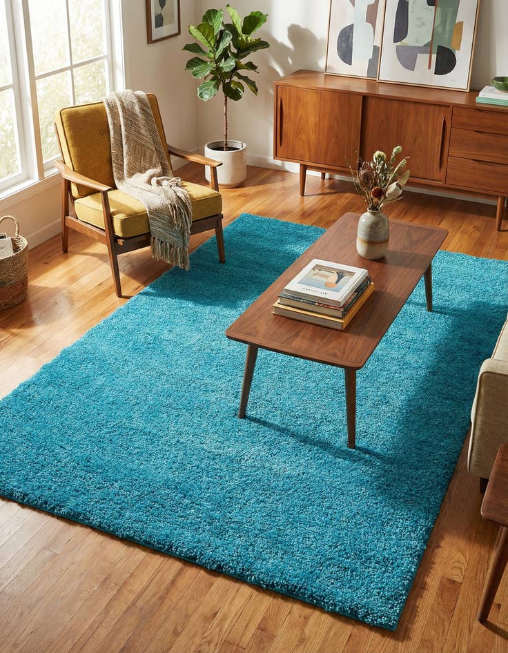 Detail image of 5' 3 x 7' 7 Solid Frieze Rug