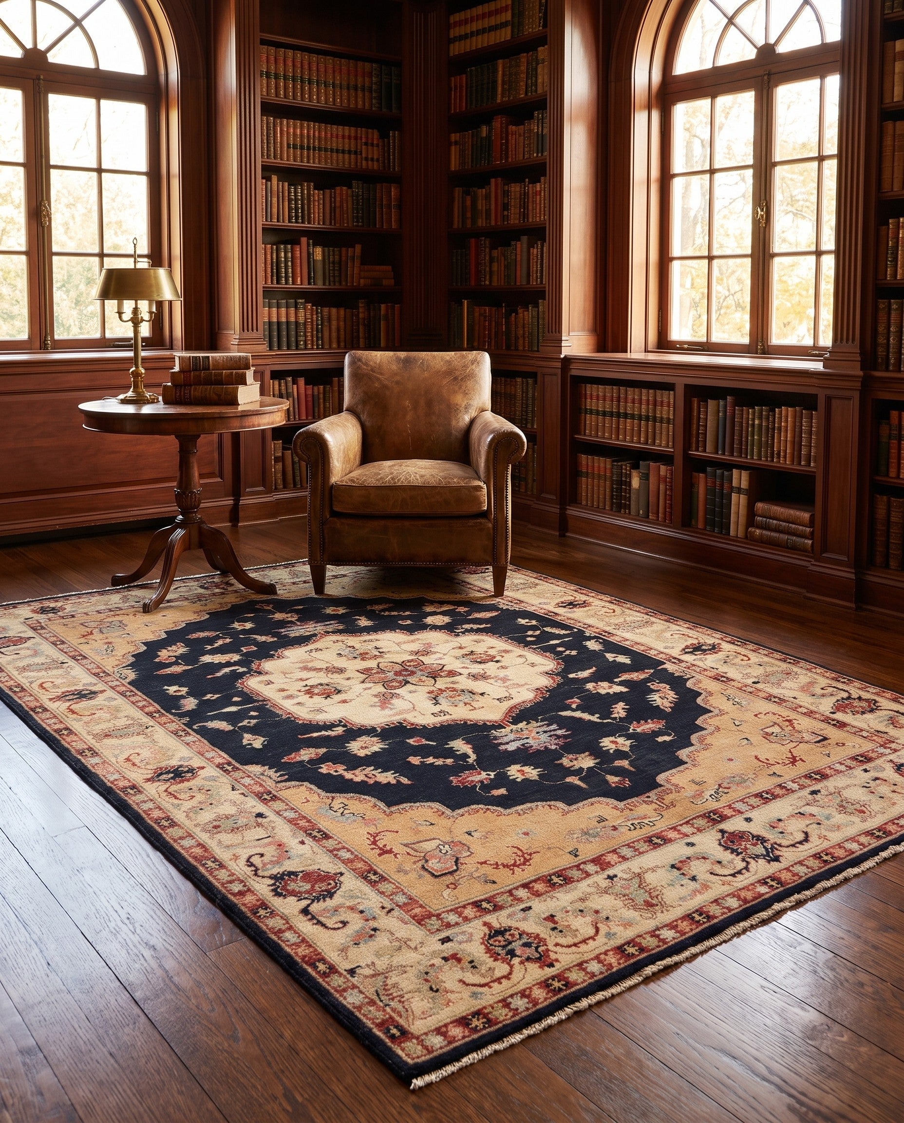 165cm x 220cm Hand Knotted Ziegler Rug