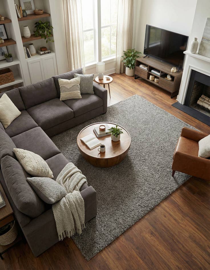 Detail image of  7' 10 x 11' Solid Shag Rug