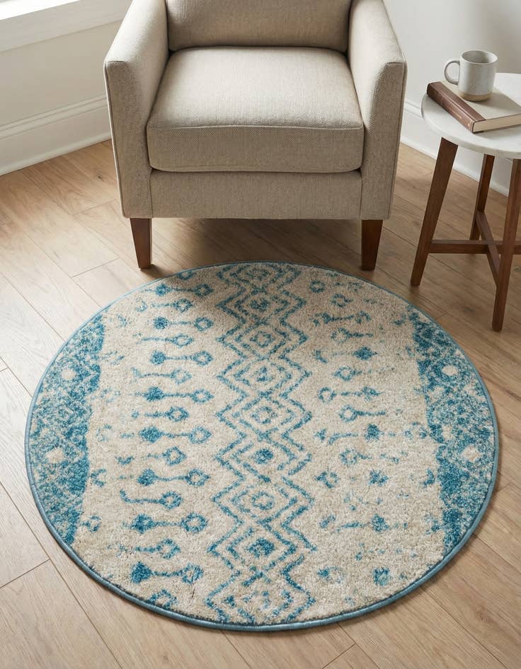 Detail image of 3' x 3' Moroccan Trellis Round Rug