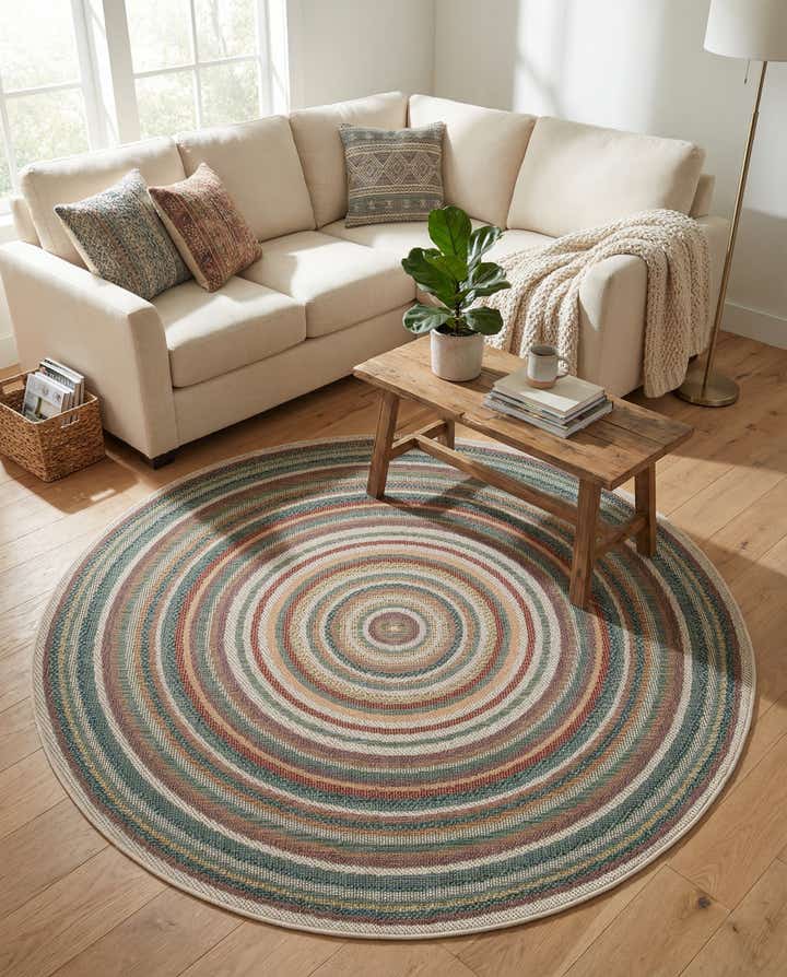 6' x 6' Easy-Clean Baja Indoor / Outdoor Round Rug