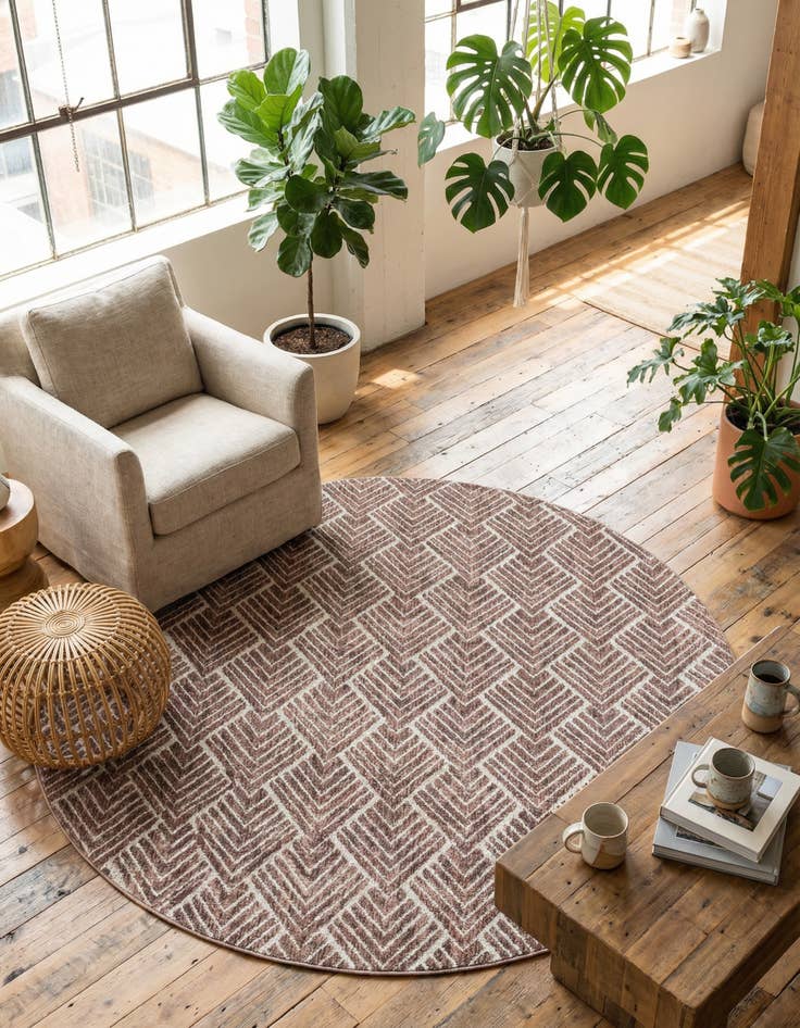 Detail image of  7' x 7' Eco Trellis Round Rug