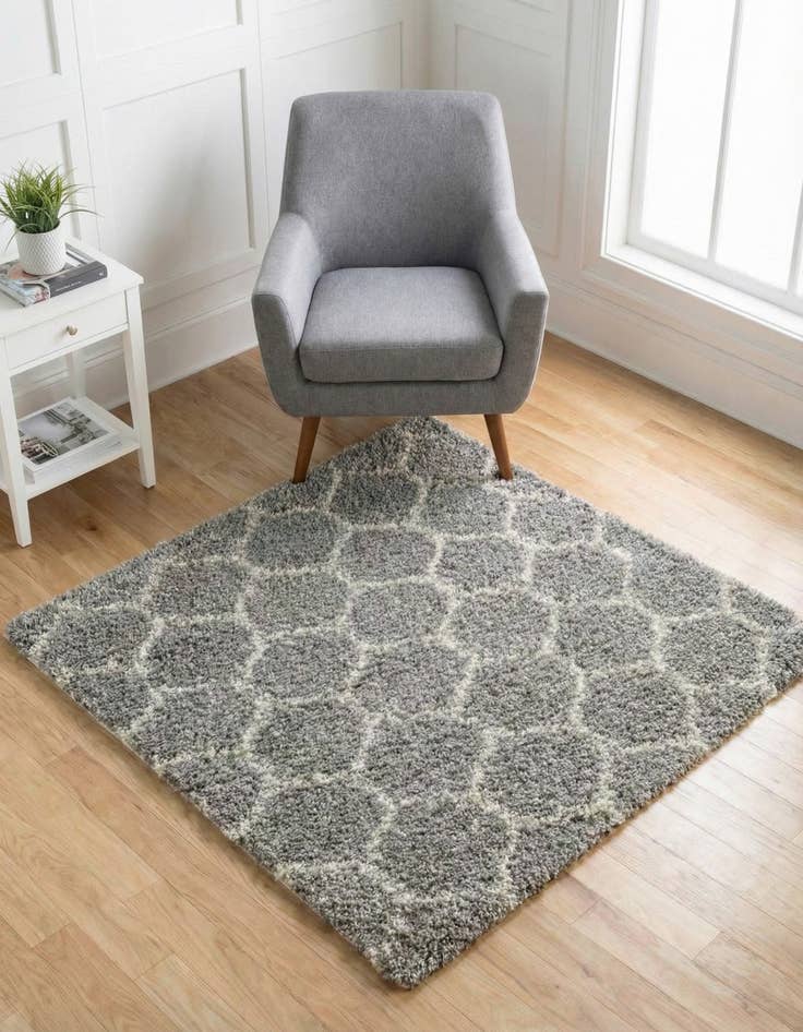 Detail image of 4' x 4' Trellis Shag Square Rug