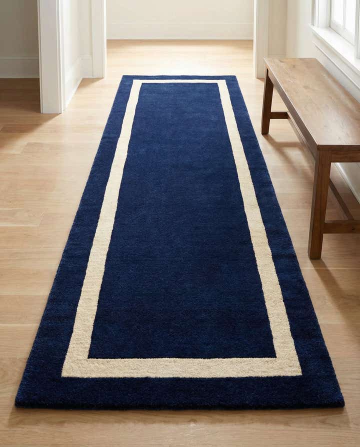 2' 7 x 8' Jill Zarin Border Wool Runner Rug