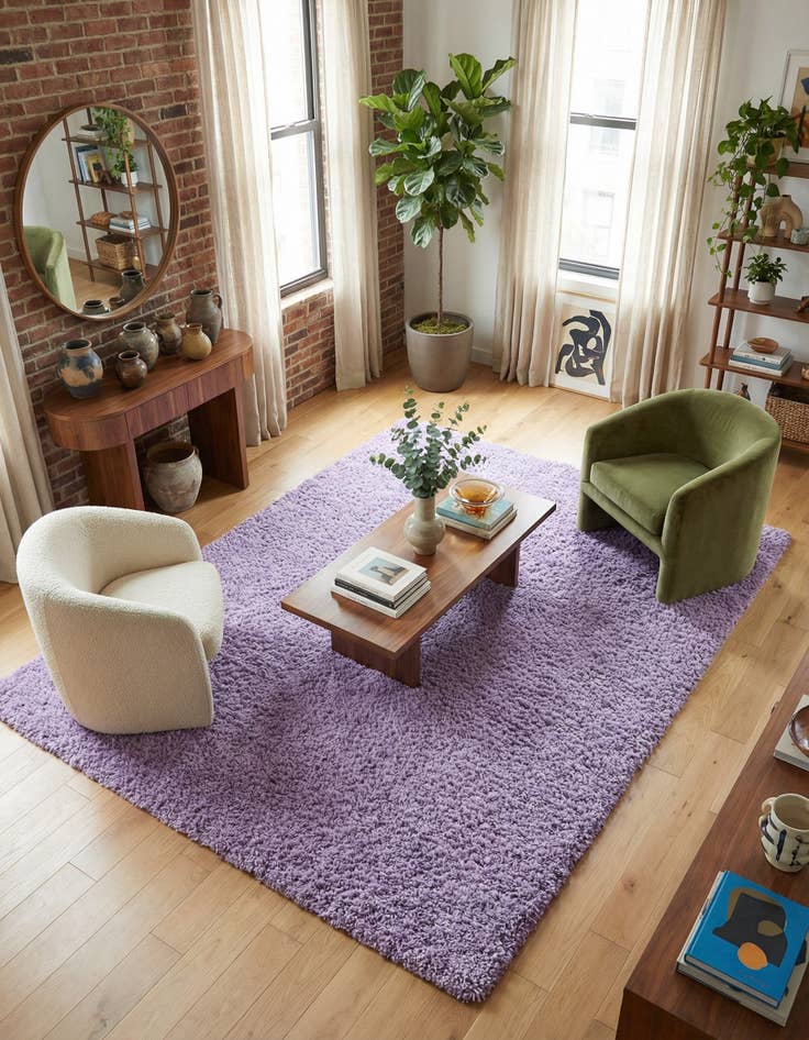 Detail image of 7' 10 x 10' Solid Shag Rug