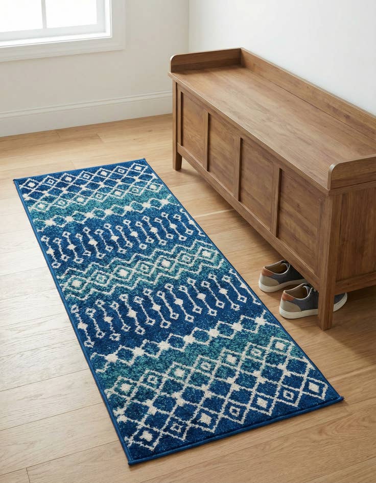 Detail image of 2' x 5' 3 Moroccan Trellis Runner Rug