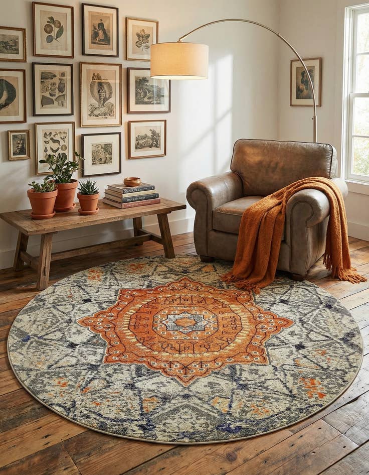 Detail image of 8' x 8' Washable Arte Round Rug