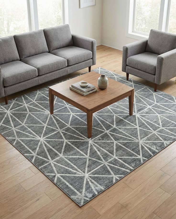 Detail image of 7' x 7' Lattice Trellis Square Rug
