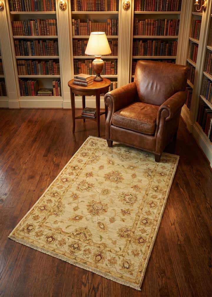 2' 8 x 4' Hand Knotted Peshawar Ziegler Rug