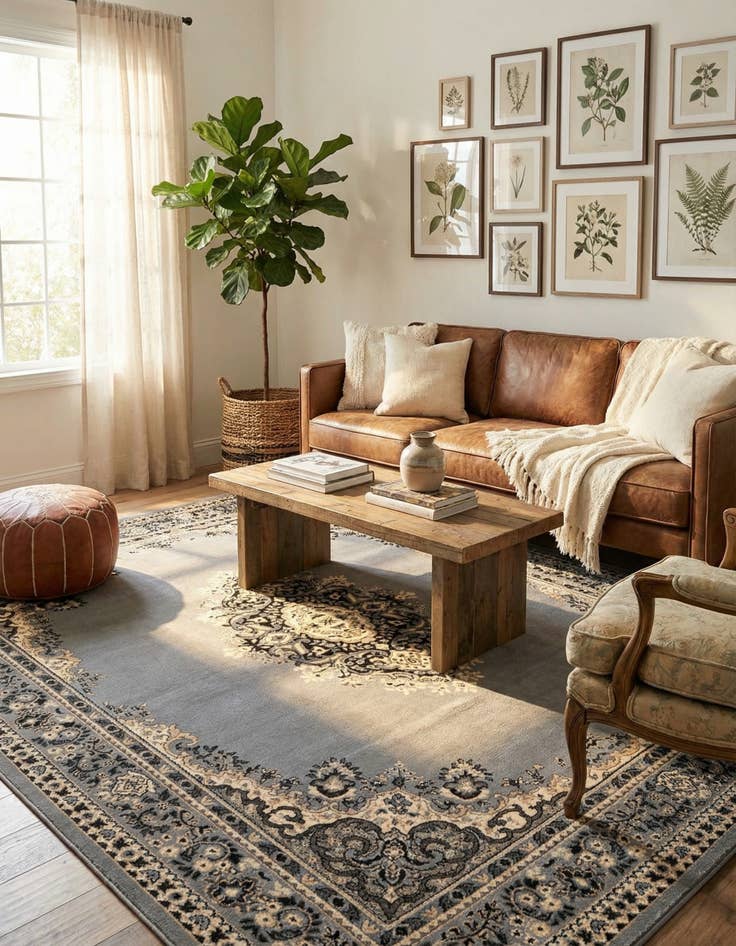 Detail image of 7' 10 x 10' Mashad Design Rug