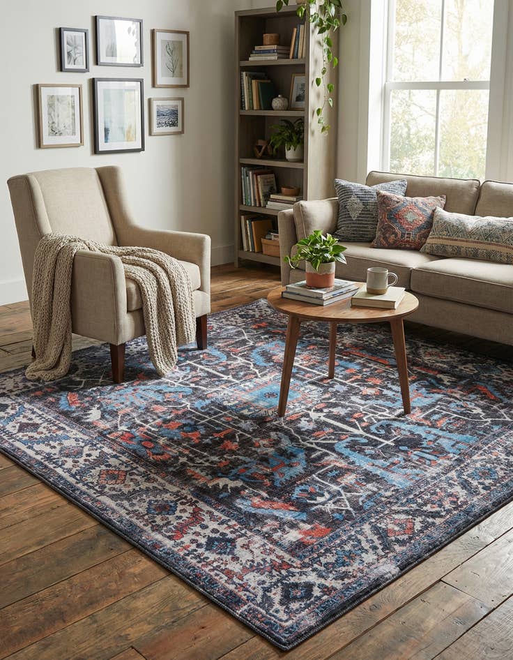 Detail image of 7' 10 x 7' 10  Washable Mangata Square Rug