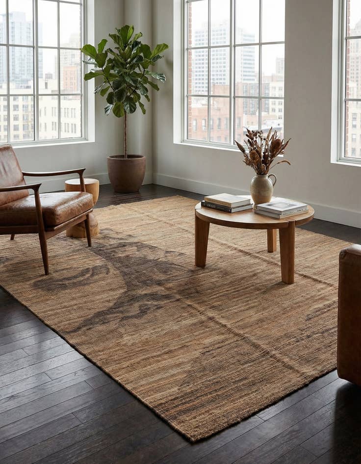 Detail image of 7' x 9' 8 Hand Woven Kilim Modern Wool Rug