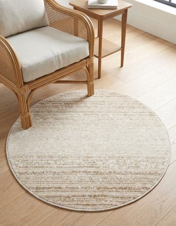 Ivory Gemstone Round Rug