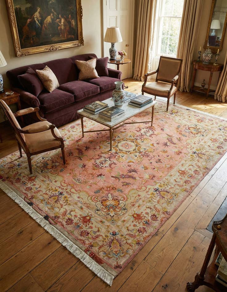 Detail image of 5' 8 x 8' 3 Hand Knotted Tabriz Persian Rug