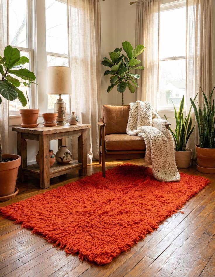 Detail image of 2' 8 x 5' Hand Knotted Moroccan Wool Rug