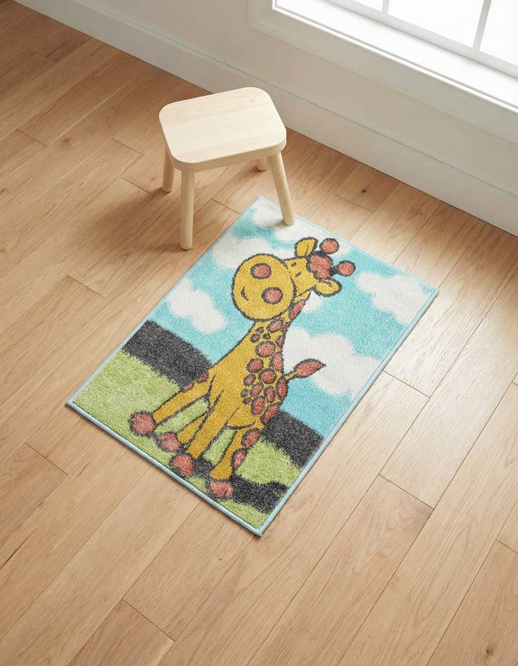 Detail image of 2' 2 x 3' 1 Giraffe Whimsy Kids Rug