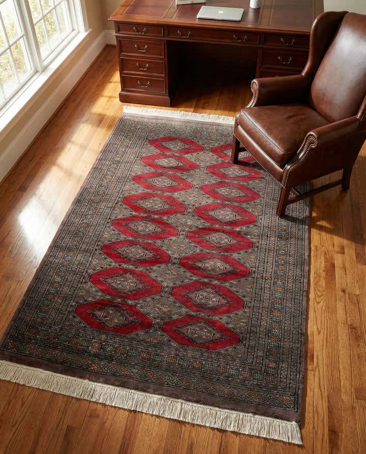 4' x 6' 1 Hand Knotted Bokhara Oriental Wool Rug