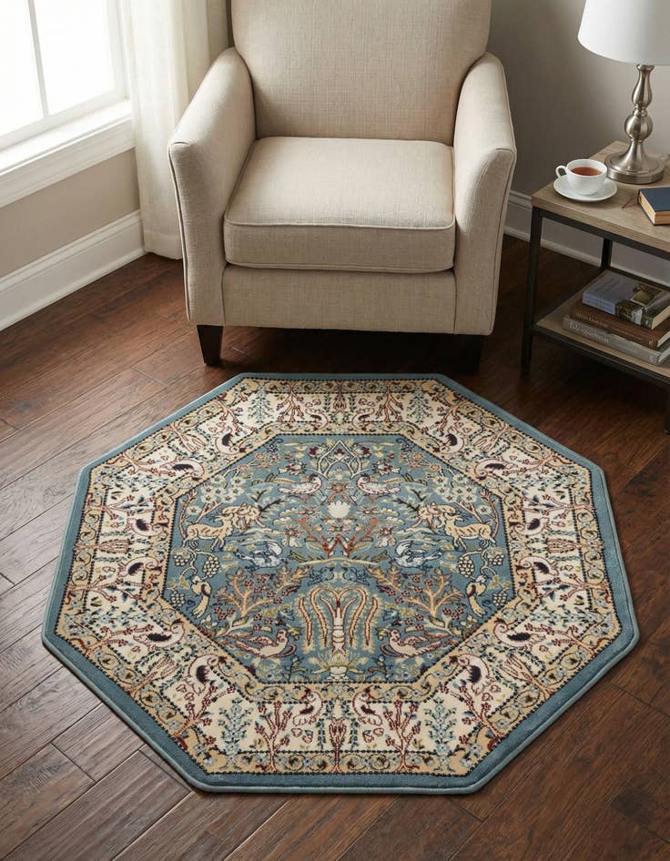 Detail image of  3' x 3' Nain Design Octagon Rug