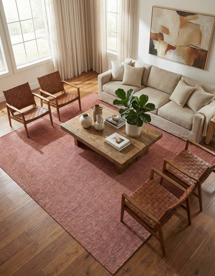 Detail image of  13' x 13'  Washable Solid Indoor / Outdoor Square Rug