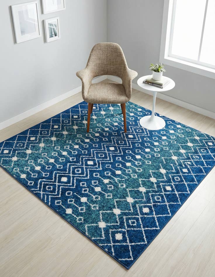 Detail image of 5' 3 x 5' 3 Moroccan Trellis Square Rug