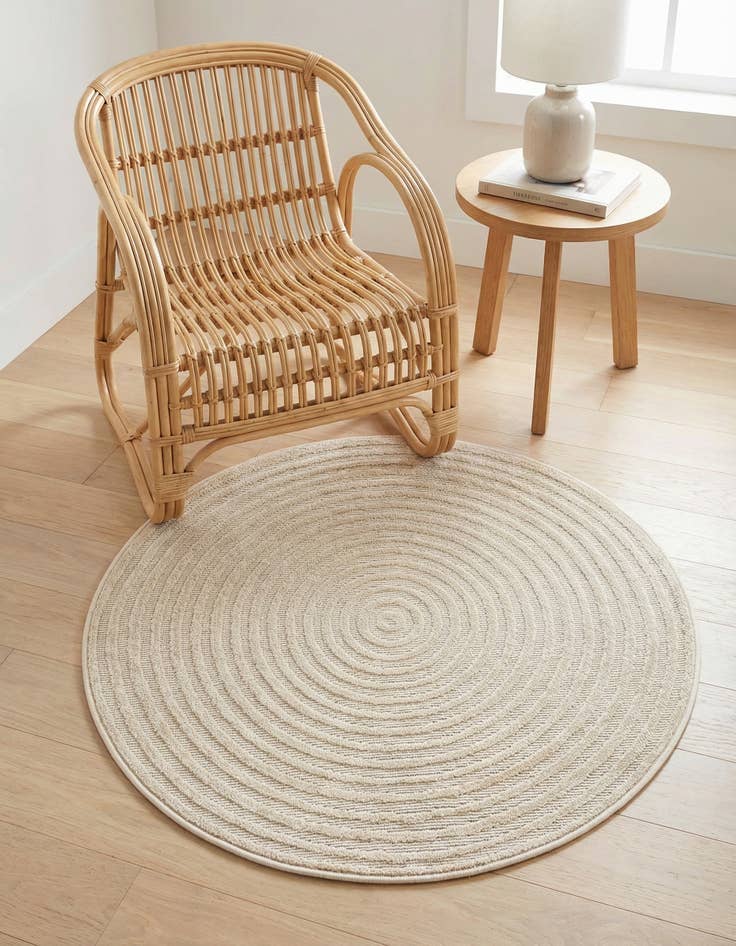 Detail image of 3' x 3'  Washable Sabrina Soto Indoor / Outdoor Round Rug