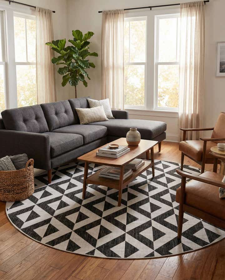 10' x 10' Easy-Clean Jill Zarin Napa Indoor / Outdoor Round Rug