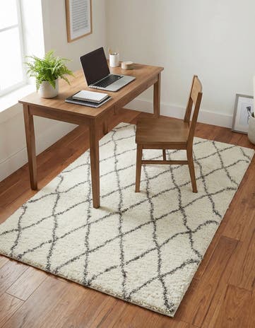 Pure Ivory Marrakesh Shag Rug