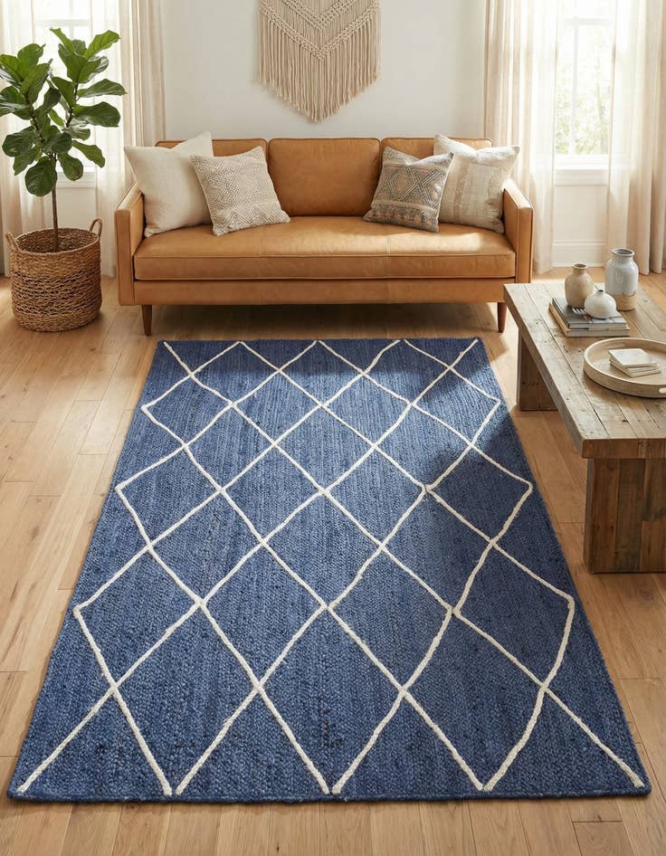 Detail image of 5' 1 x 8' Handmade Braided Jute Rug