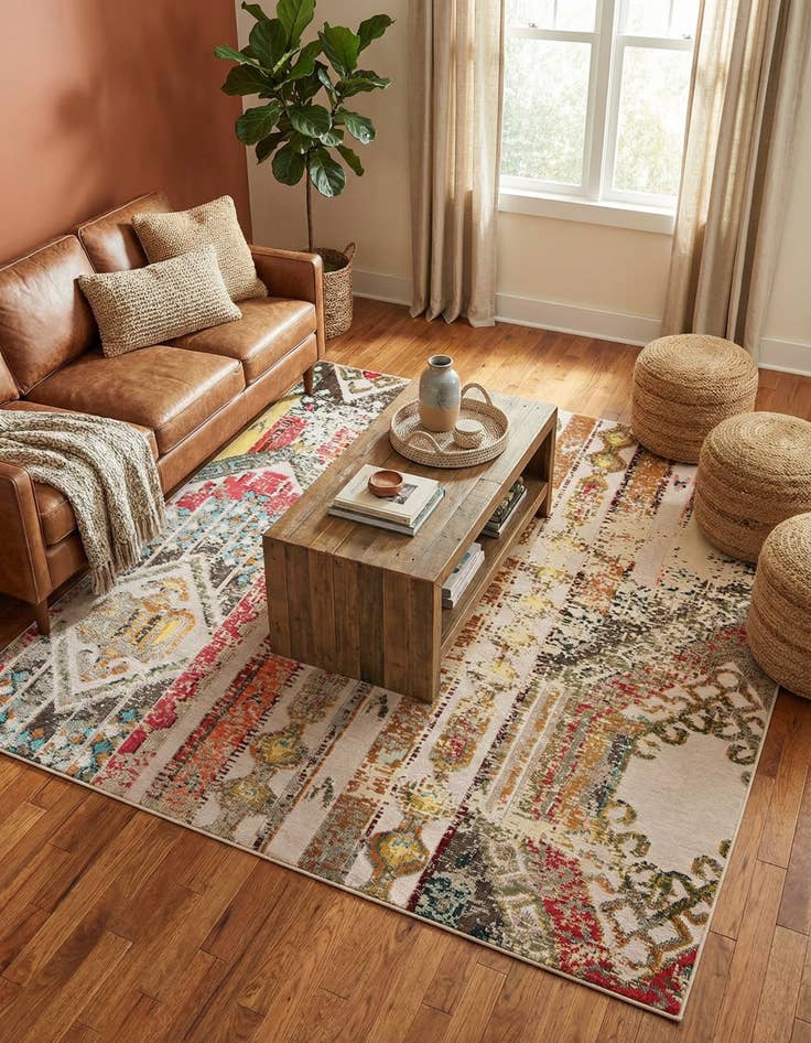 Detail image of 10' x 10' Easy-Clean Casablanca Indoor / Outdoor Square Rug