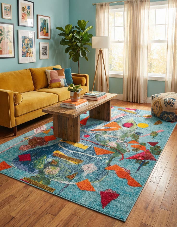 Detail image of 6' x 9'  Washable Vivid Rug