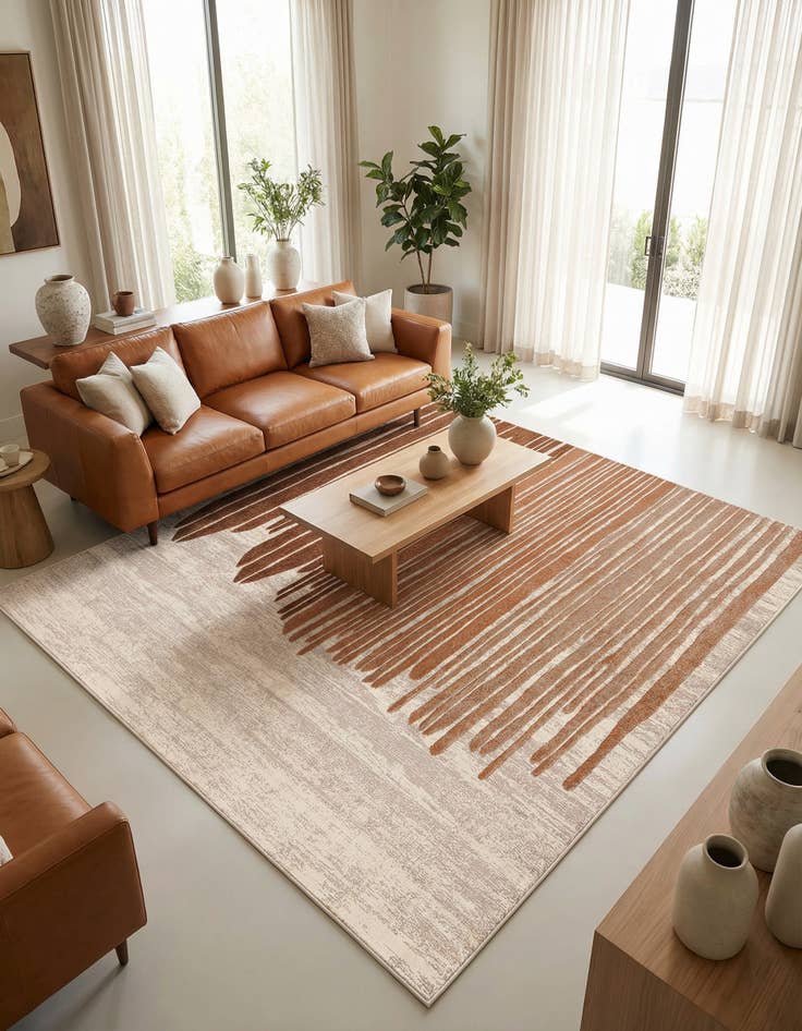 Detail image of 7' 10 x 7' 10 Washable Modern Indoor / Outdoor Square Rug