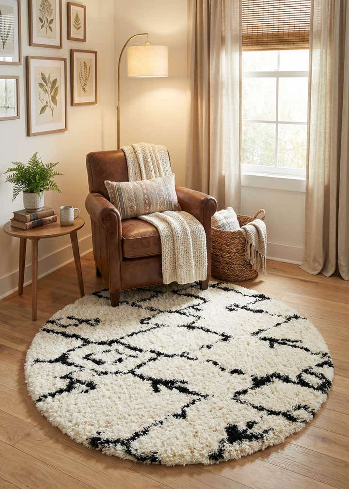 5' x 5' Infinity Shag Round Rug