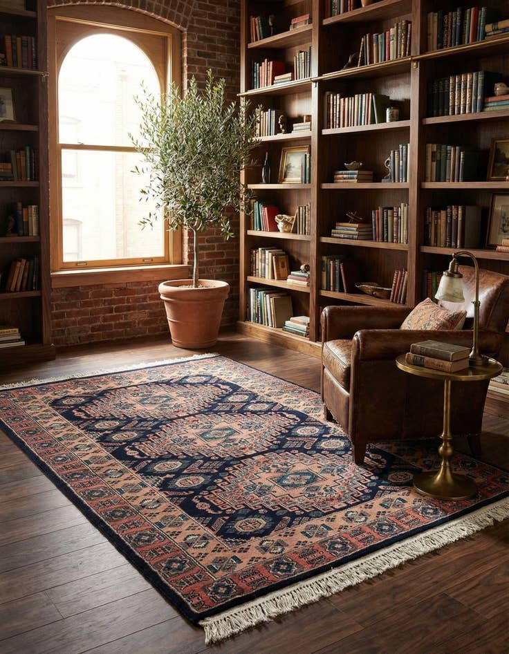 Detail image of 4' 1 x 6' Hand Knotted Kazak Oriental Wool Rug