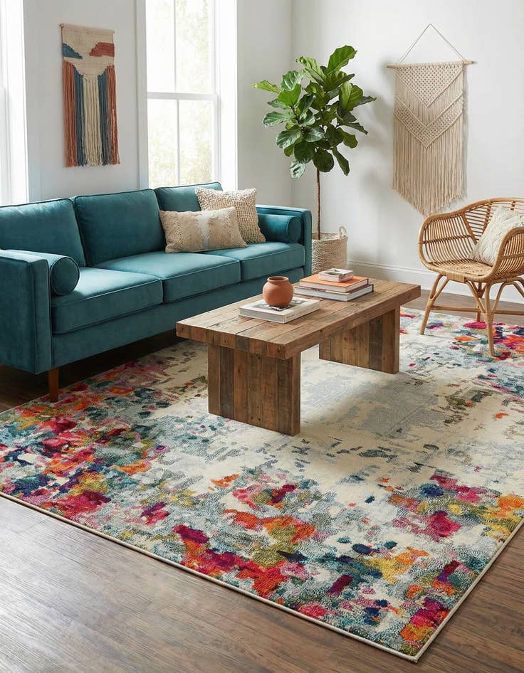 Detail image of 8' x 10'  Washable Spectrum Rug