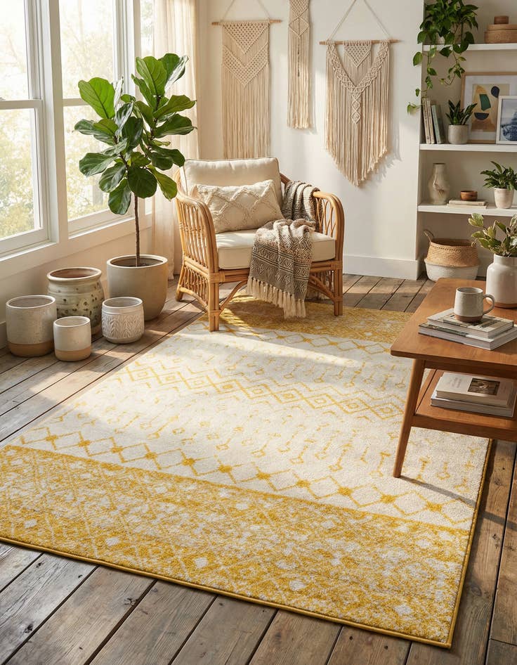 Detail image of 6' x 9' Moroccan Trellis Rug