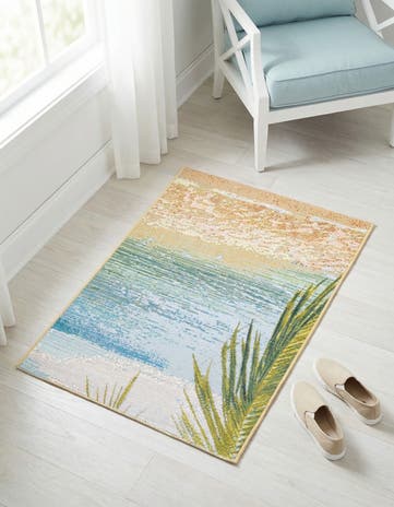 Easy-Clean Coastal Indoor / Outdoor Rug