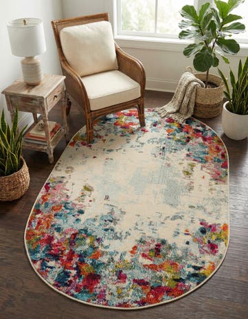Washable Theia Oval Rug