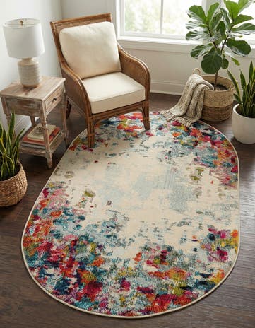 Washable Theia Oval Rug
