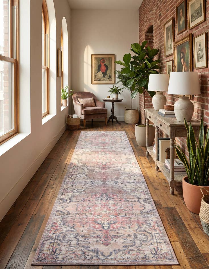 Detail image of 2' 7 x 13' Washable Nostalgia Runner Rug