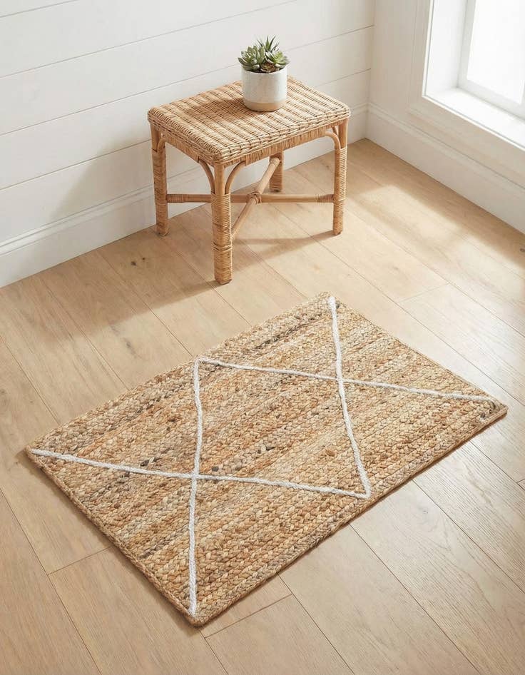 Detail image of 2' x 3' 1 Handmade Braided Jute Rug